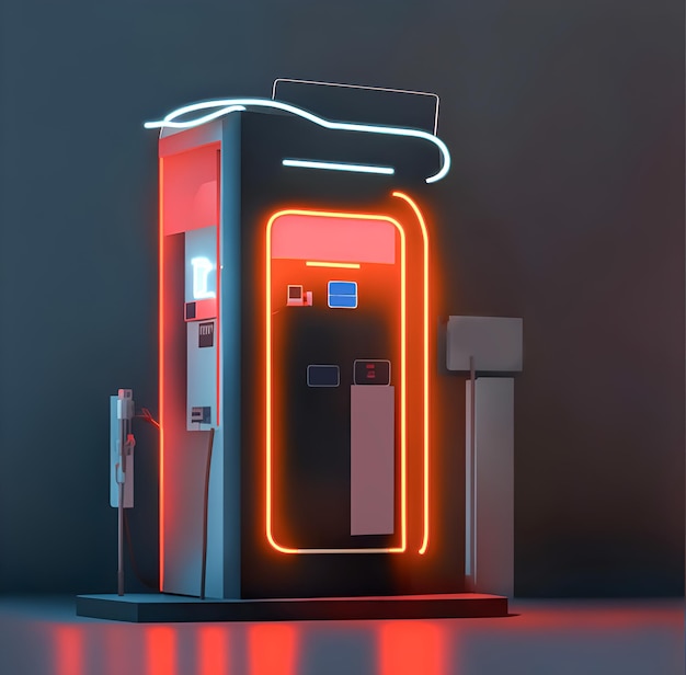 A lit up vending machine with a neon sign that says citi on it