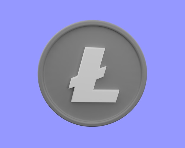 litecoin cryptocurrency-concept, 3D-rendering.