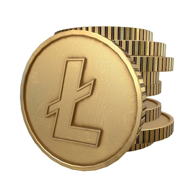 Litecoin cryptocurrency icon modern en snel betalingssysteem over de hele wereld dat een goed investeringsrendement oplevert