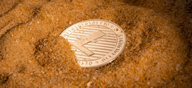 Photo litecoin digital cryptocurrency coin