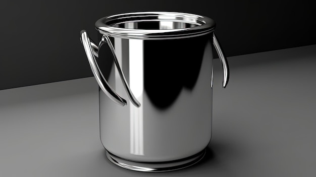 liter steel trash can with two handles in the style of precise hyperrealism