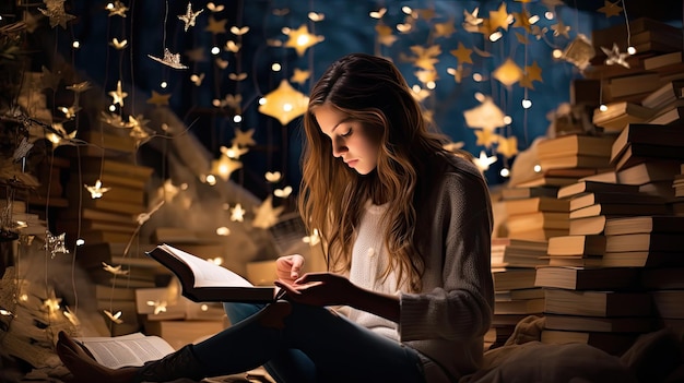 Literaire nachtelijke escapades waarbij je boeken fotografeert in het maanlicht of te midden van fonkelende feeën