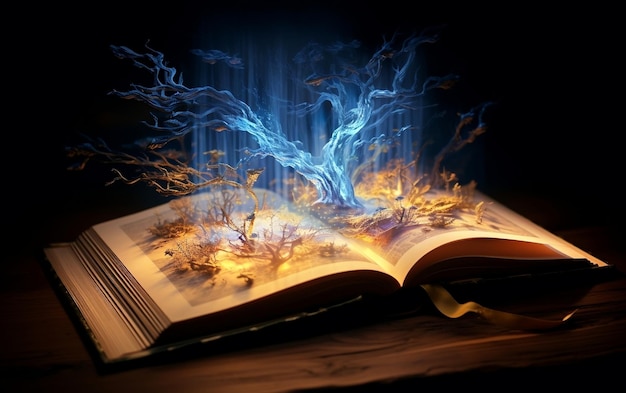 Literary Luminescence Book Shining with Inner Wisdom Generative AI