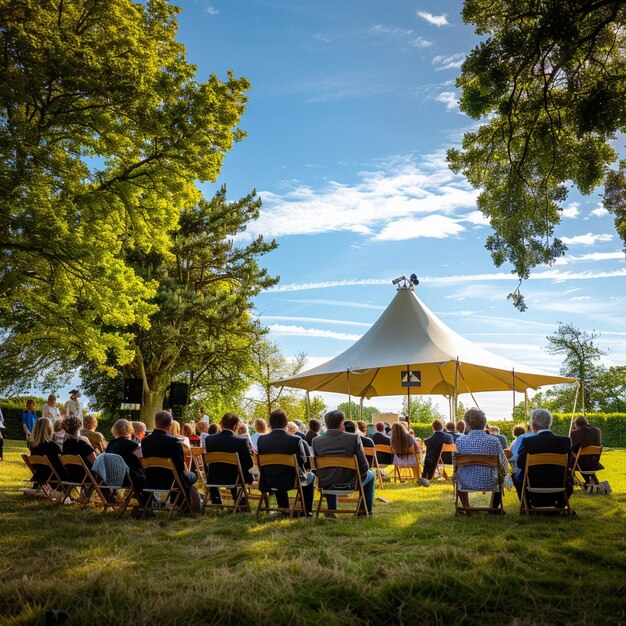 Literature Festival Author Reading Event Under Tent Image