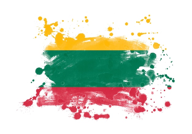 Lithuania flag grunge painted background