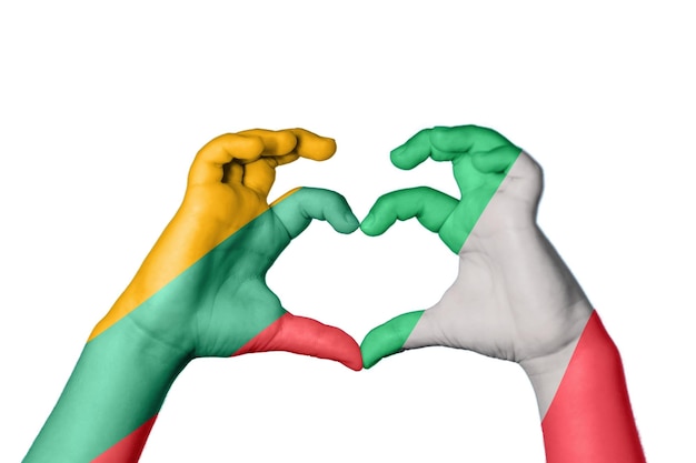 Lithuania Italy Heart Hand gesture making heart