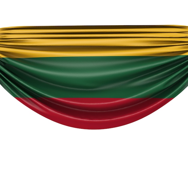 Lithuania national flag hanging fabric banner 3D Rendering