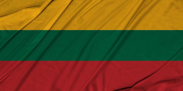 Litouwen realistische 3d getextureerde wapperende vlag