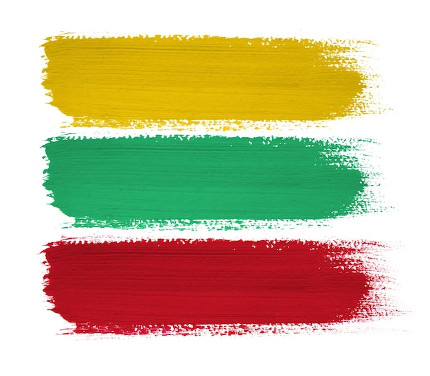 Litouwen vlag gemaakt in getextureerde penseelstreek