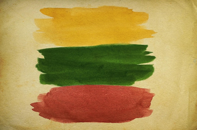 Litouwse vlag met grunge textuur Penseelstreek