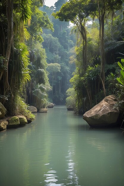 Photo little amazon in pangnga in sang nae canal thailand