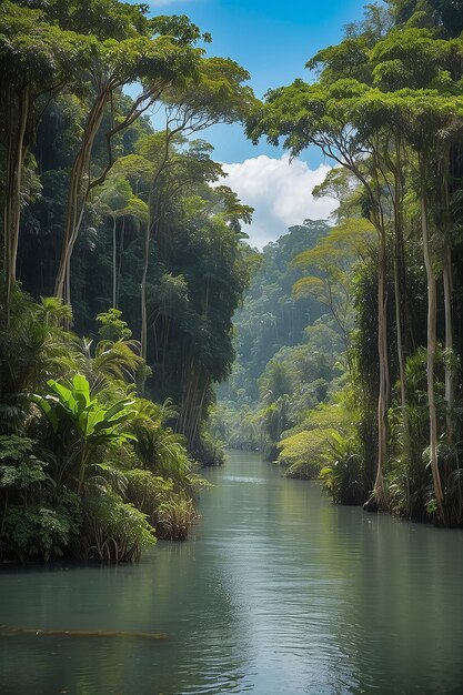 Photo little amazon in pangnga in sang nae canal thailand