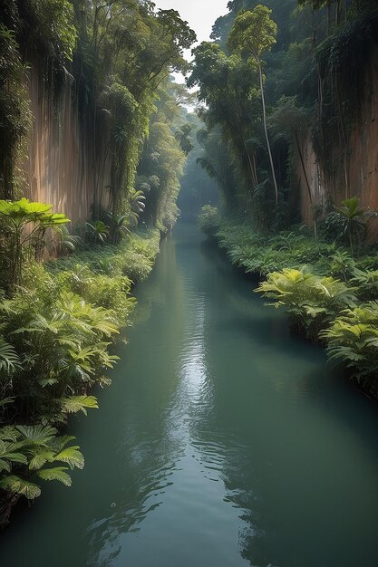 Photo little amazon in pangnga in sang nae canal thailand