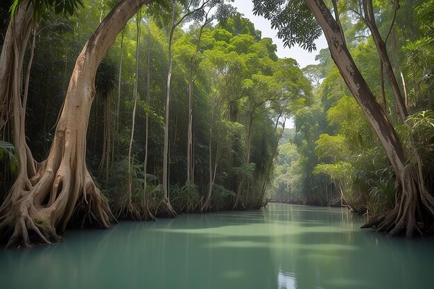 Photo little amazon in pangnga in sang nae canal thailand