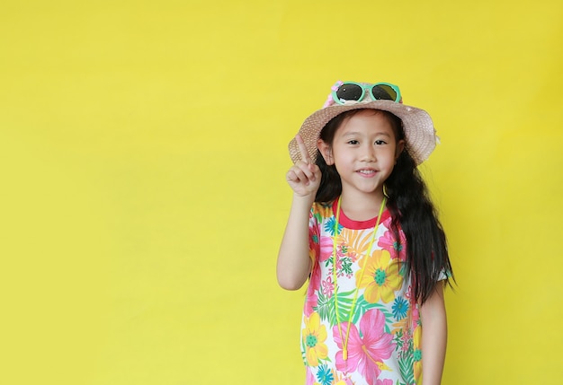 Little Asian girl in summer shirt