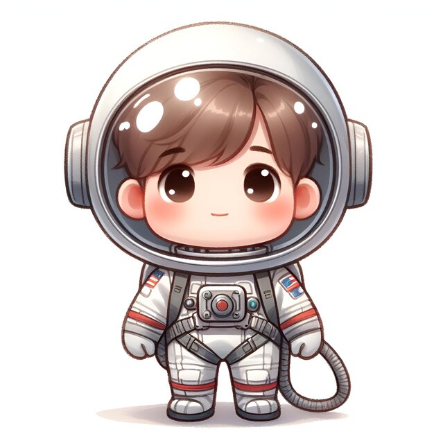 Little Astronaut Spacesuit on white background