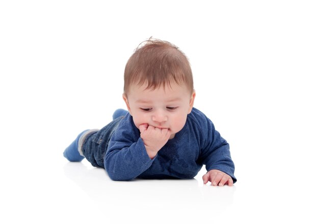 Little baby lying on the floor