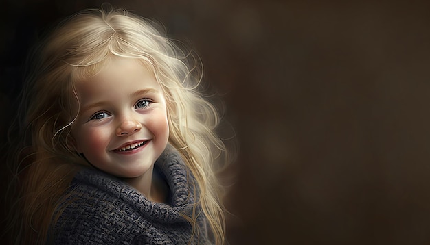 little blonde girl illustration