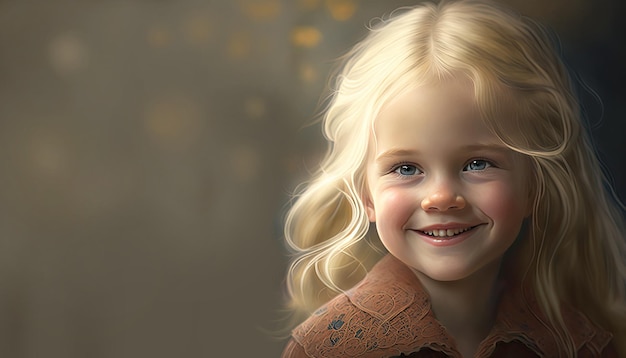 little blonde girl illustration