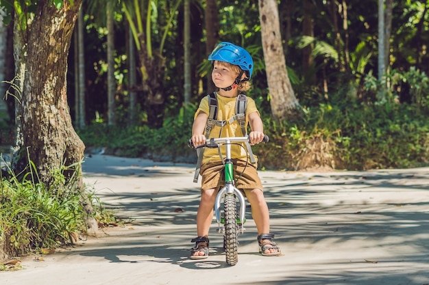 Little boy on a bicycle