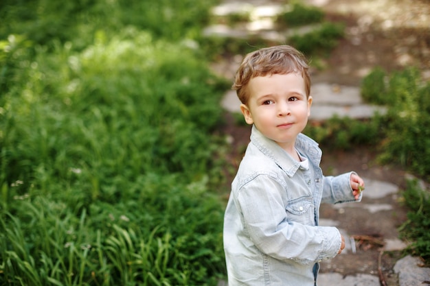 Little Boy die in het de Zomerpark lopen