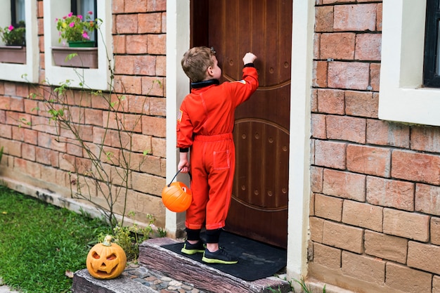 Little boy dressed up for Halloween