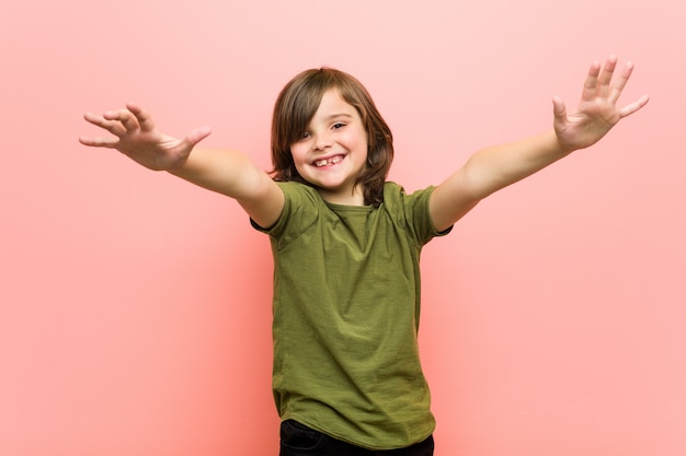 Little boy feels confident giving a hug