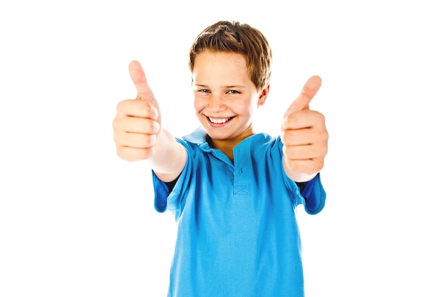 Little boy giving a thumbs up