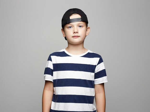 Little boy handsome kid in Cap