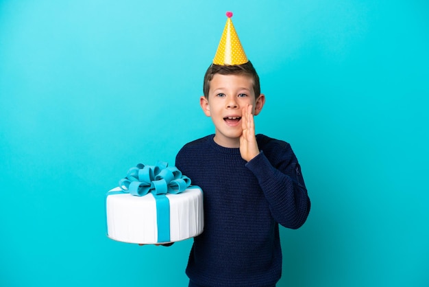 Little boy over isolated background