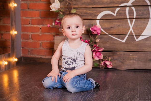 Little boy in jeans