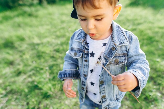 little boy in the nature