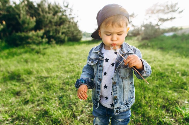 little boy in the nature