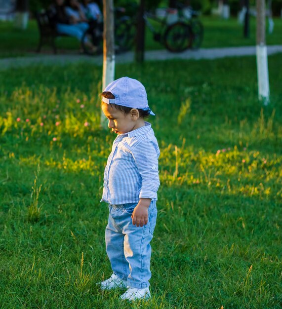 Little boy playing in the park