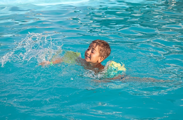 Little boy in the pool