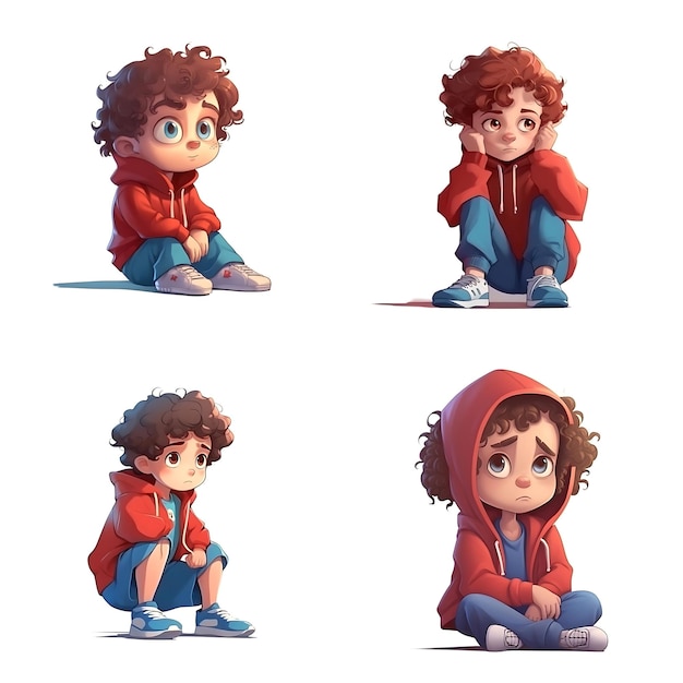 little boy sad