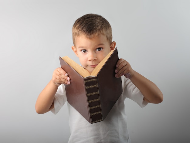 Little boy with a book