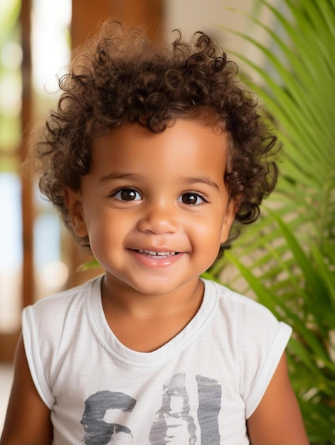 Photo a little boy with a shirt that says  the word  on it