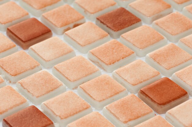 Little brown ceramic tile, macro shooting, majolica. for the catalog