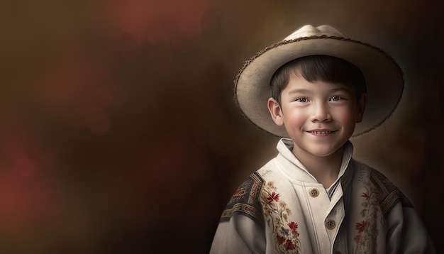 little Canadian boy illustration by generative AI