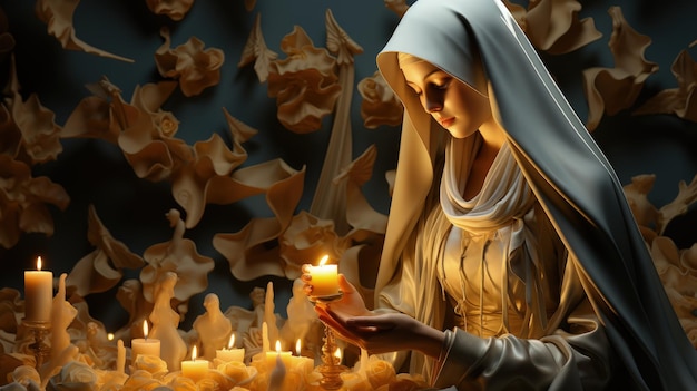 작은 촛불의 날 또는 성모 마리아와 그녀의 무염시태를 기리기 위한 이브 디아 드 라스 벨리타스