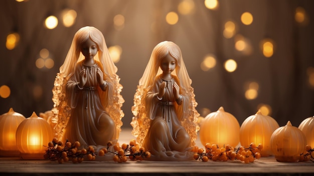 Photo little candles day or immaculate conception eve dia de las velitas in honor of the virgin mary and her immaculate conception