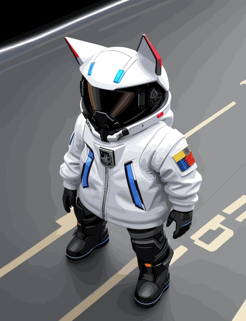 The little cat in a space suit