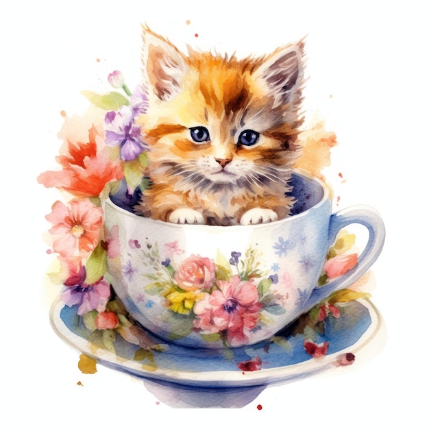 Little cat and the tea time