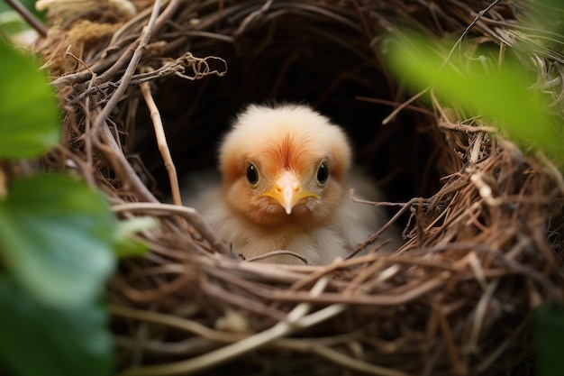 Little chicken in a nest Generative AI