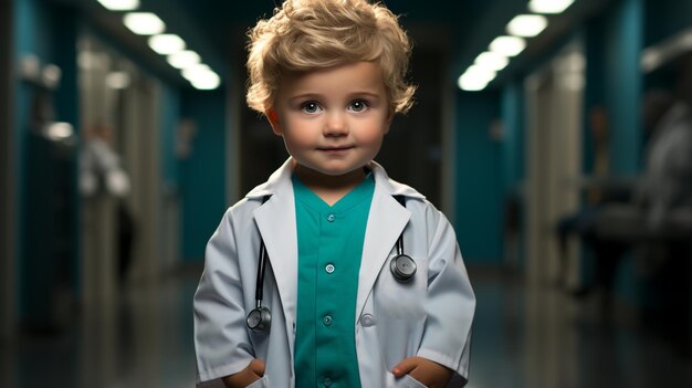 Photo little child in doctor outfits