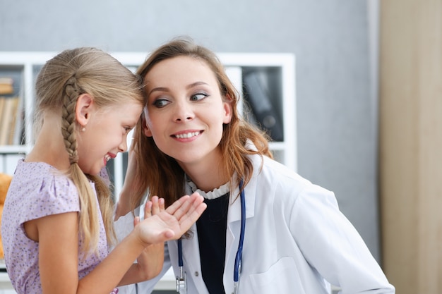 Little child at pediatrician reception