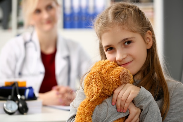 Little child at pediatrician reception