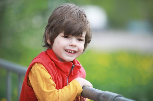 A little child on a spring day walk