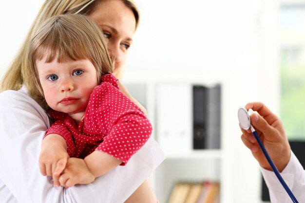 Little child with mother at the pediatrician